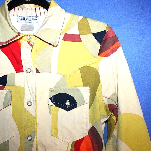 Vintage Central Falls Abstract Print Shirt - Women's Size M - Made in USA - Picture 6 of 10
